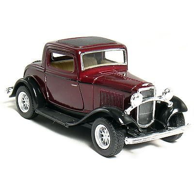 1932 FORD COUPE BURGUNDY 1/24 DIECAST MODEL CAR BY MOTORMAX 73251